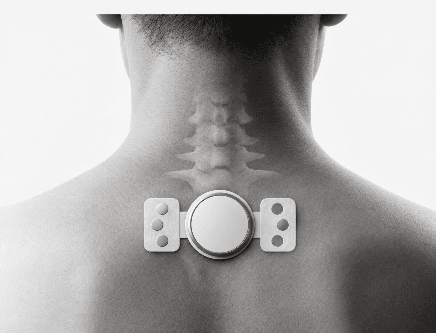 Cognipatch device worn on the upper back and neck